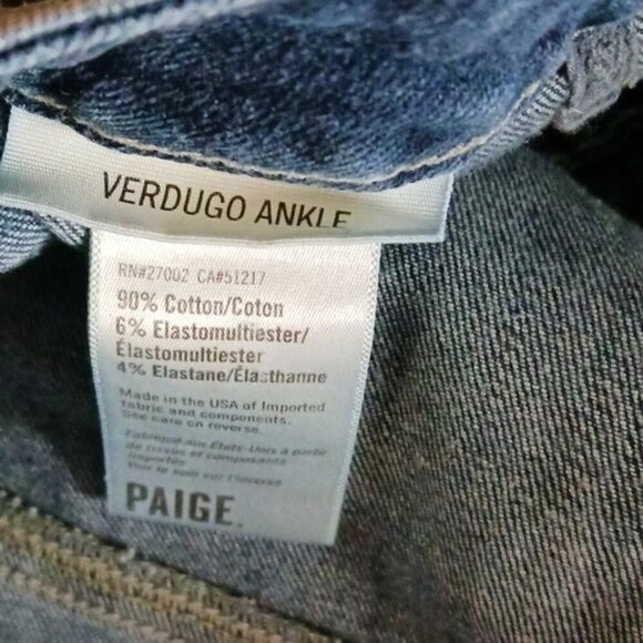 Paige Womens Size 28 Jeans Blue Verdugo Ankle Skinny Mid Rise Stretch Denim - Picture 7 of 7